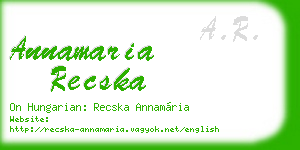 annamaria recska business card